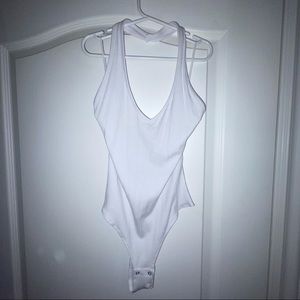 White Halter Bodysuit